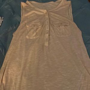 Button Up Sandy Tank Top with Front Pockets
